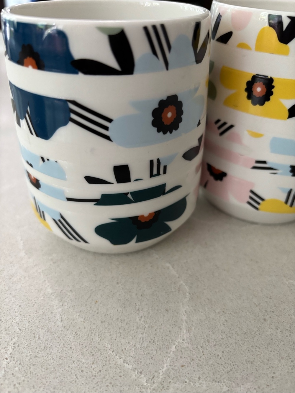 Starbucks Spring 2018 Sakura Cherry Blossom Striped Mugs Set of 2 Ceramic Coffee